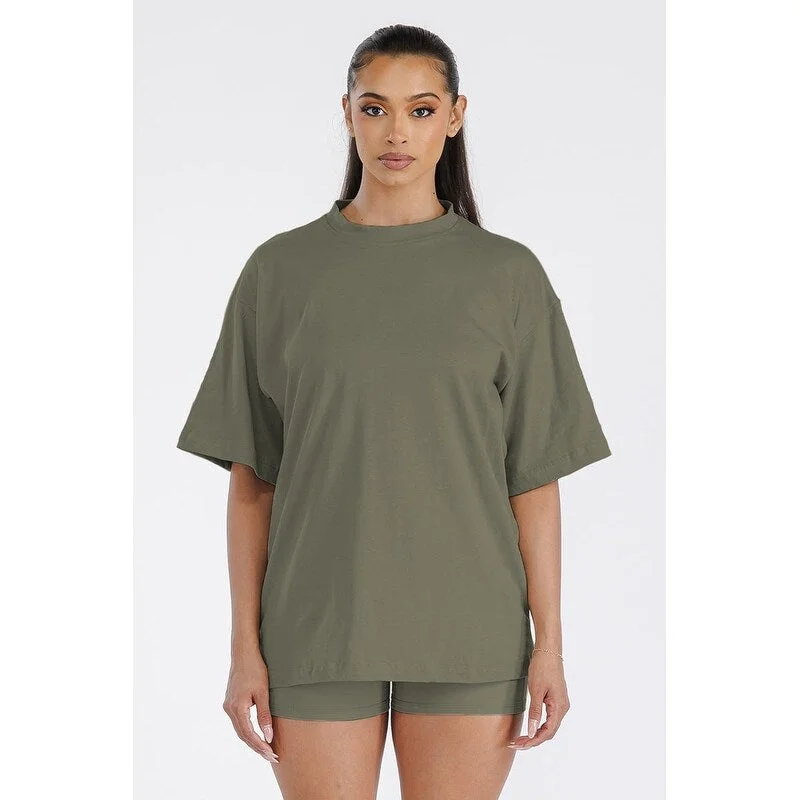 Womens Boyfriend Oversized Drop Shoulder Tee Luxurious Women's High -  end