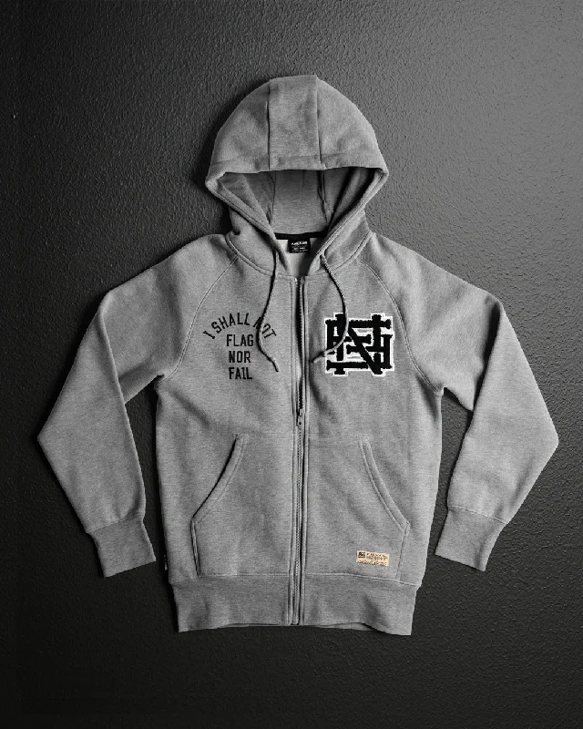 VARSITY PATCH ZIP UP - GREY Dynamic Women's Moto