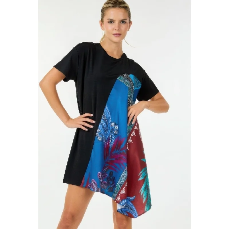 Print Handkerchief Tunic Top Geometric