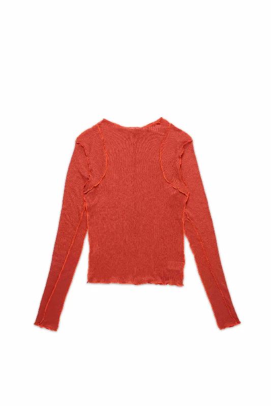 Contrast Detail Long Sleeve Baby Tee Earthy Women's Hemp - based