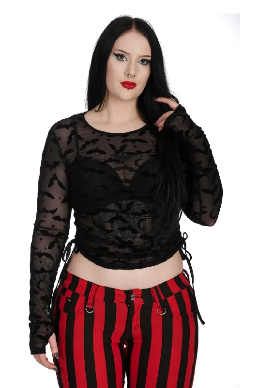 Black Batty Long Sleeve Mesh Top purpose