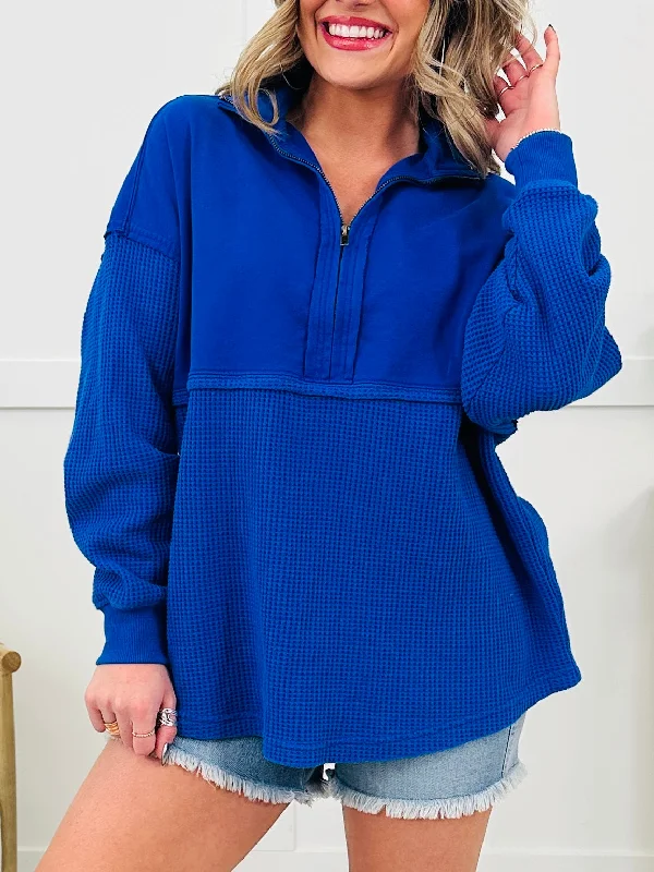 MOCO Exclusive The Perfect Mix Pullover In Royal purpose