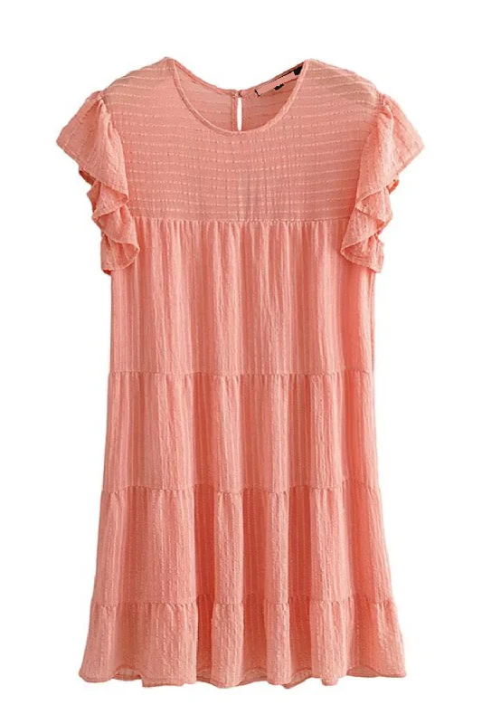 'Bella' Ruffled Sleeves Tiered Top (2 Colors) Sustainable Organic