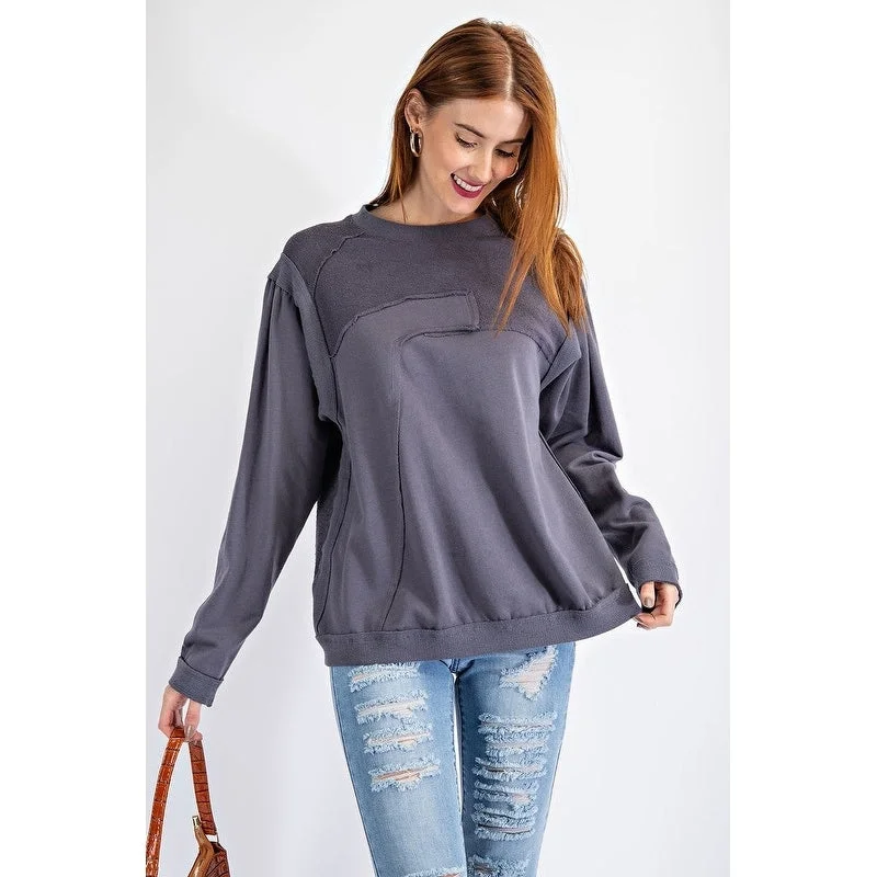 Terry Knit Loose Fit Pullover Confident Women's Power