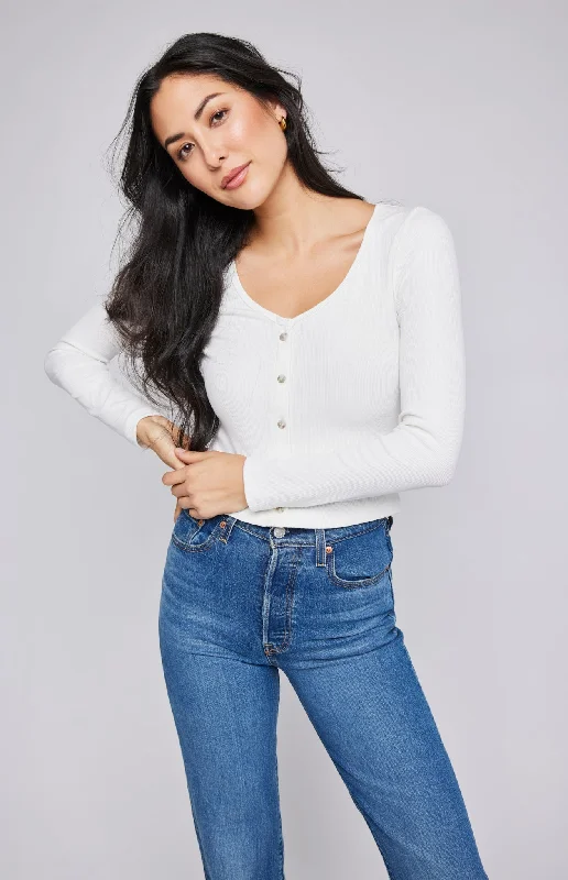 Zahara Ribbed V-Neck Top Streetwear Style for 