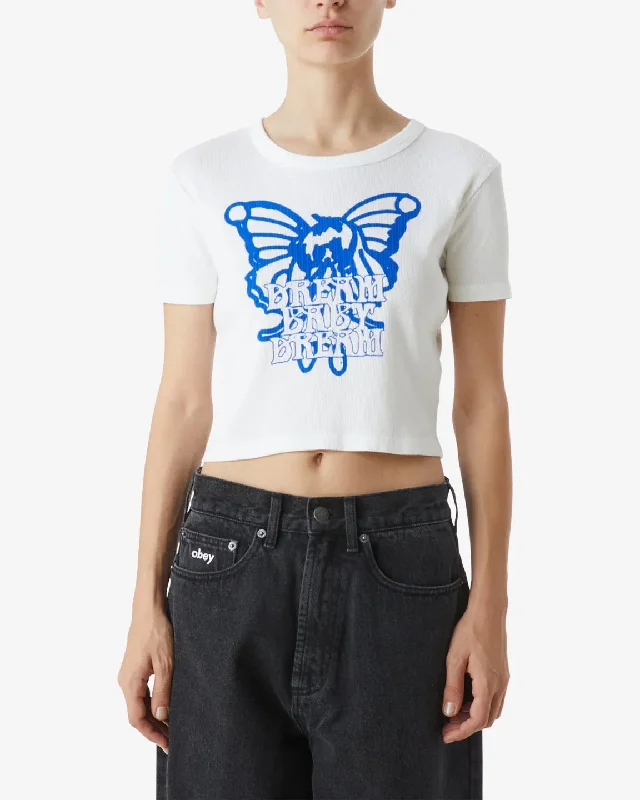 Dream Baby Cropped Emma Tee - White Bold Women's Statement