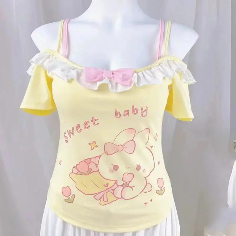 Sweet Baby Off The Shoulder Tee French