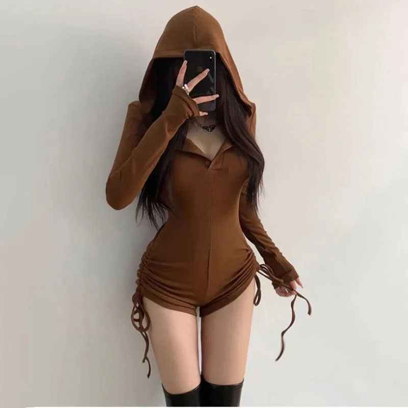 Grunge Wasteland Hooded Onesie Relaxed Women's 
