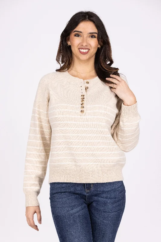 Know You Best Women's Striped Long Sleeve Sweater Bold Women's Animal Print