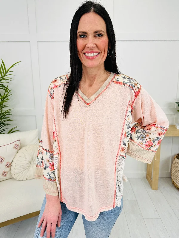 Petals Of Grace Top In Peach Blush Refined Women's Hand - crafted Refined Women's Hand - crafted