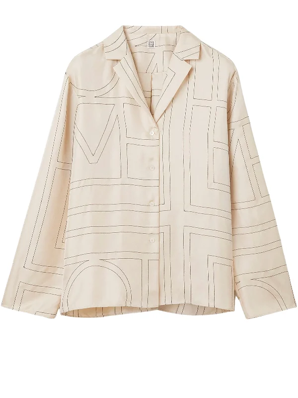 Monogram Silk Pj Top Disco