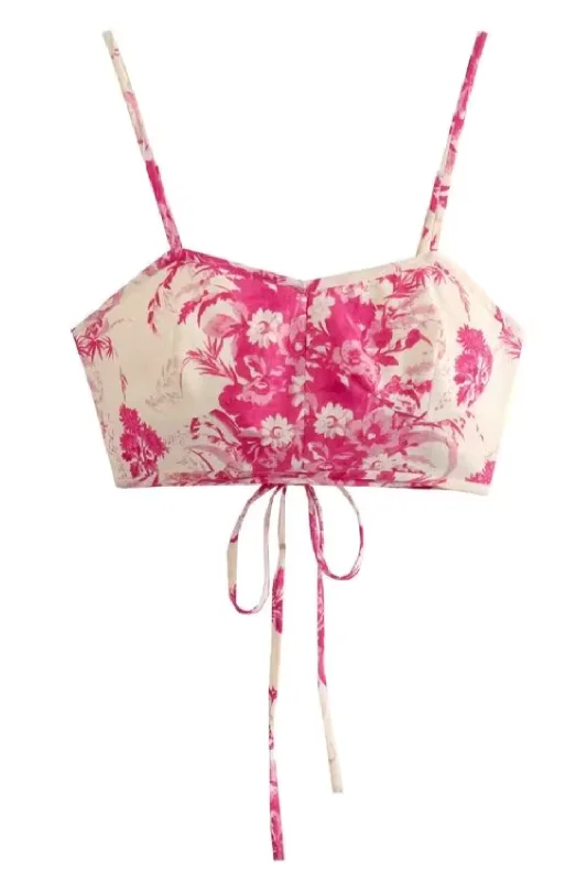 'Yvonne' Floral Sleeveless Strap Top Cool Women's Distressed
