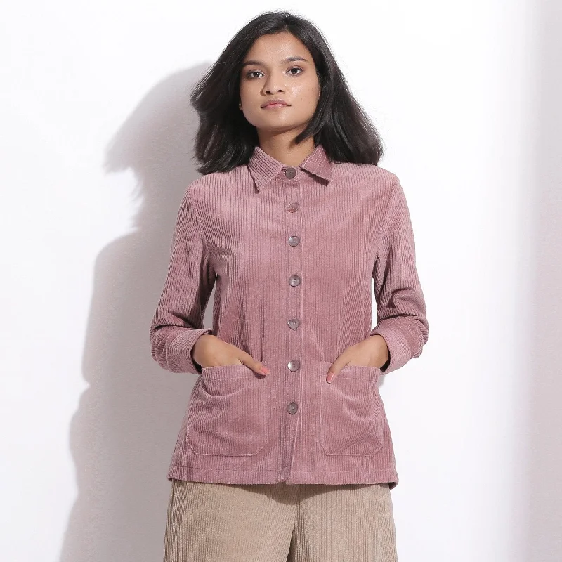 Mauve Warm Cotton Corduroy Button-Down Shirt purpose