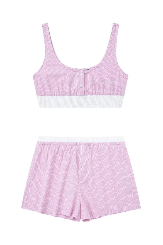 'Loretta' Striped-Panel Top & Shorts Athletic Women's 