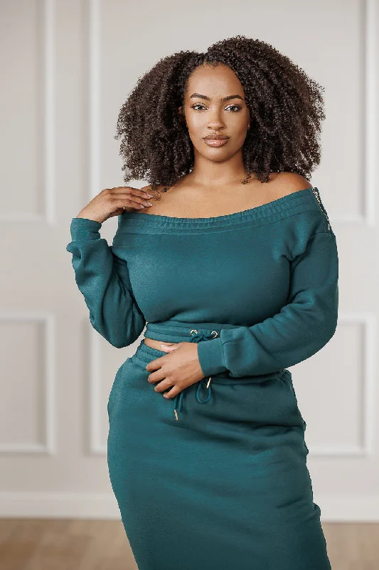 Jackie Off-Shoulder Top - Emerald Tough Women's Military - inspired