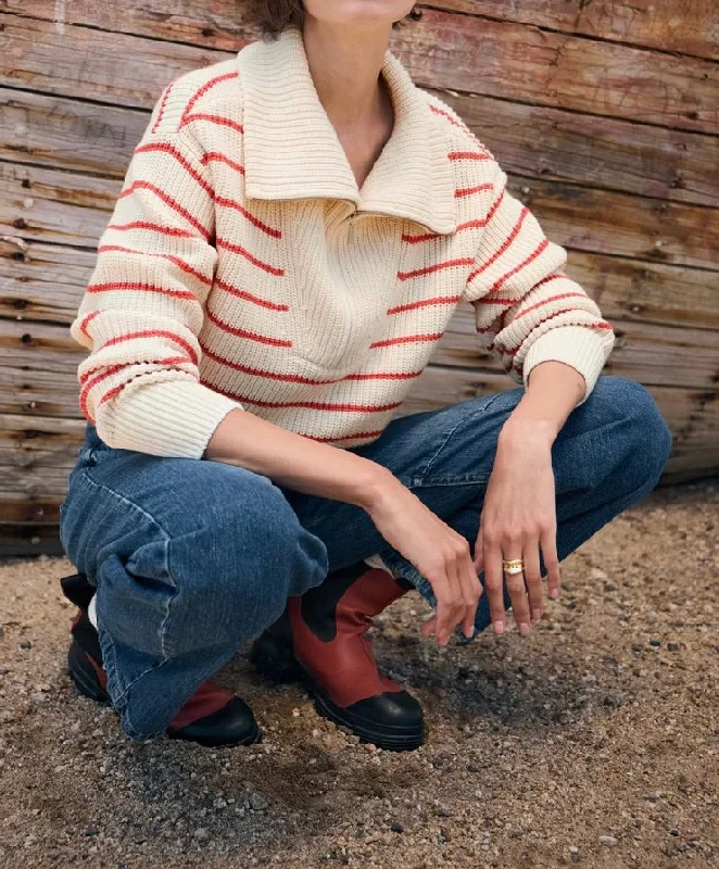 Villa Half Zip Sweater - Red Pepper Cozy Women's Winter