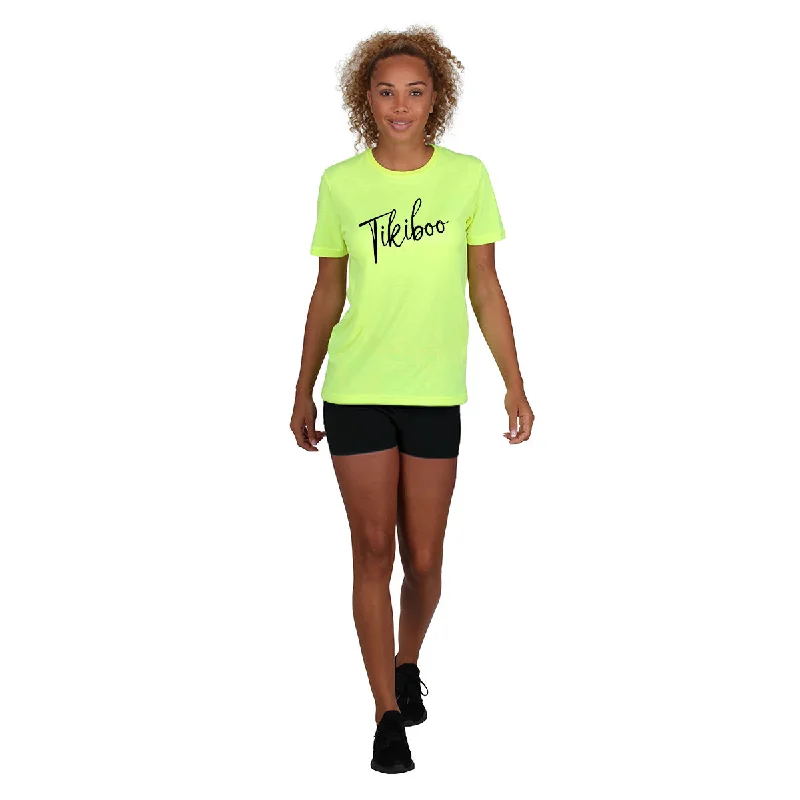 Tikiboo Signature Yellow T-Shirt Cool Women's Distressed Cool Women's Distressed