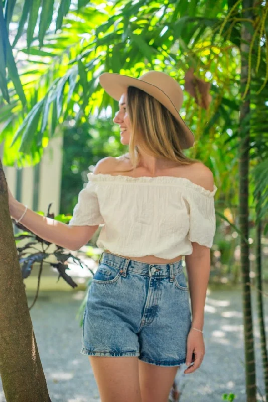 Sariah Off-the-Shoulder Top Laid - back Women's Style