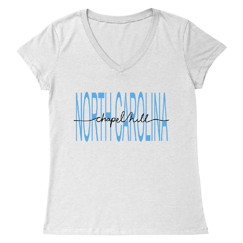 Chapel Hill North Carolina Women's V-Neck Top Youthful Women's Anime - inspired