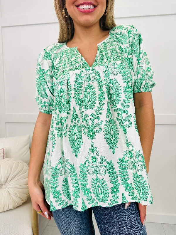 Seaside Escape Top In Green Hip Women's Urban