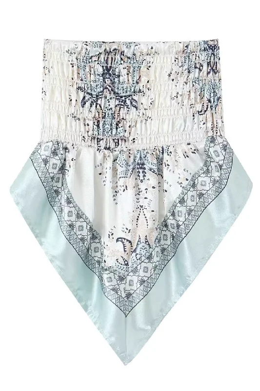 'Lorna' Floral Paisley Ruched Tube Top Confident Women's High - fashion