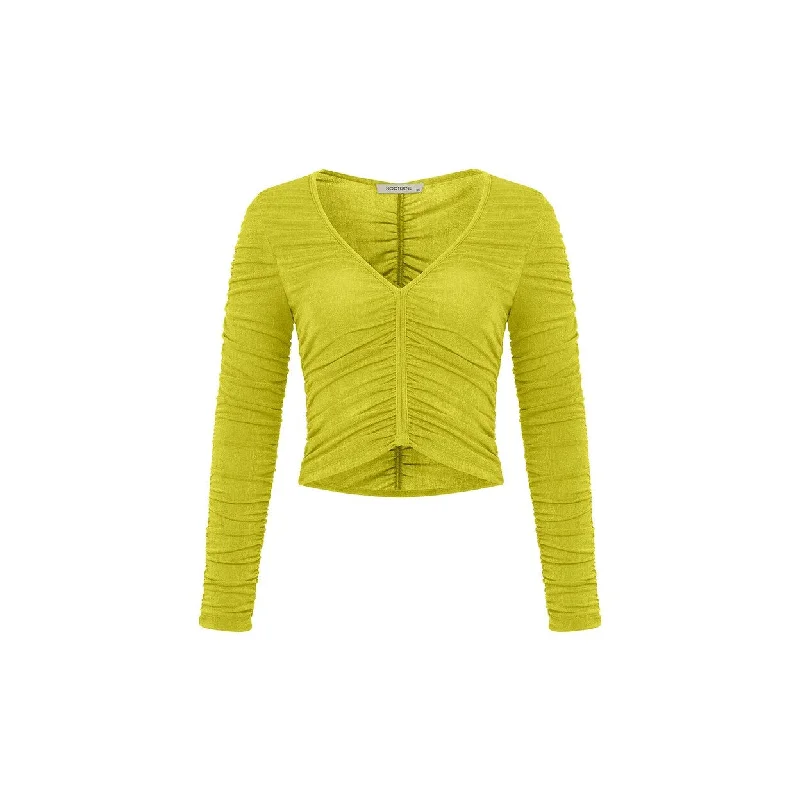 Jordefano Draped Top Monochromatic Office Style