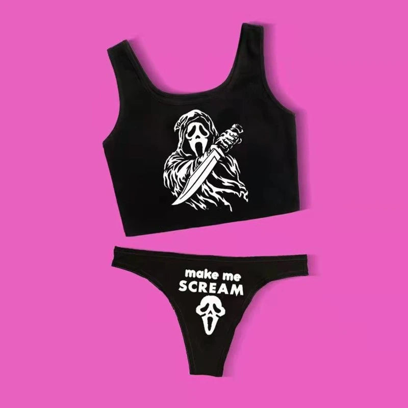 Ghost Face Lingerie Set Bold Women's Animal Print