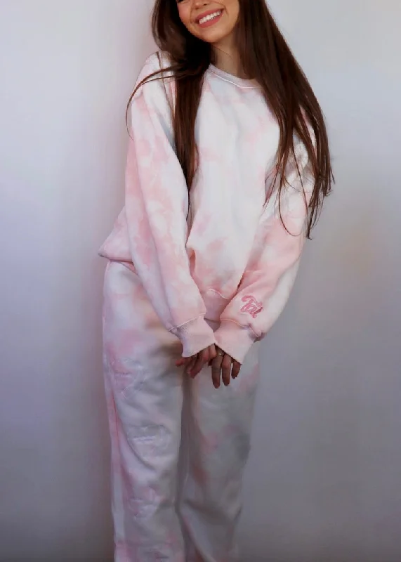 Pink Tie Dye Crewneck Dapper Women's 1920S