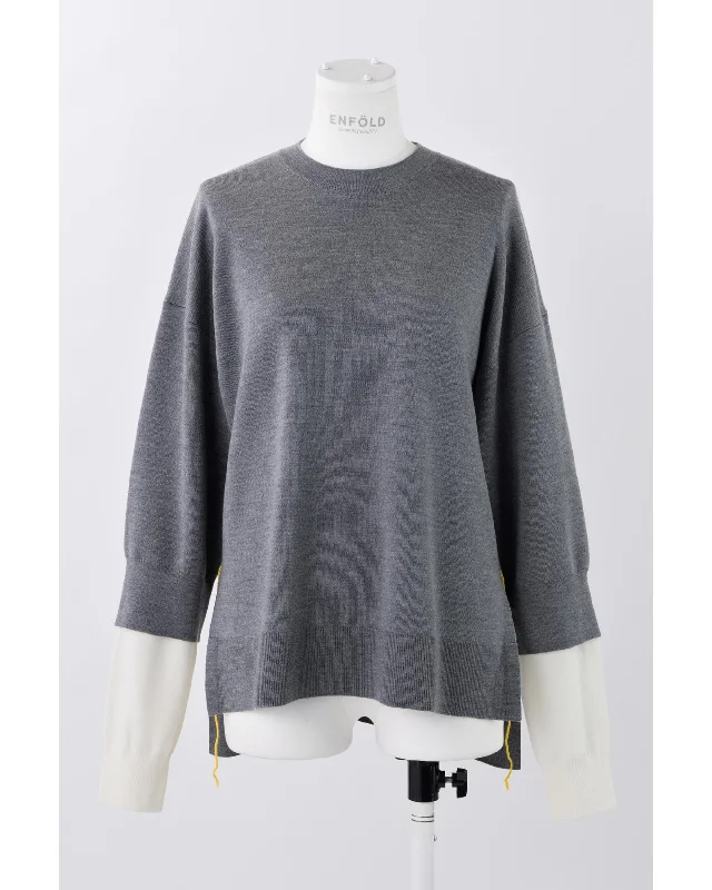 Cash feel レイヤードニットP.O Sporty Women's Athleisure 