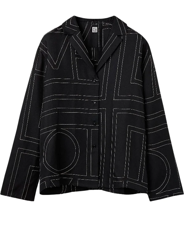 Monogram Silk Pj Top Modern Women's 