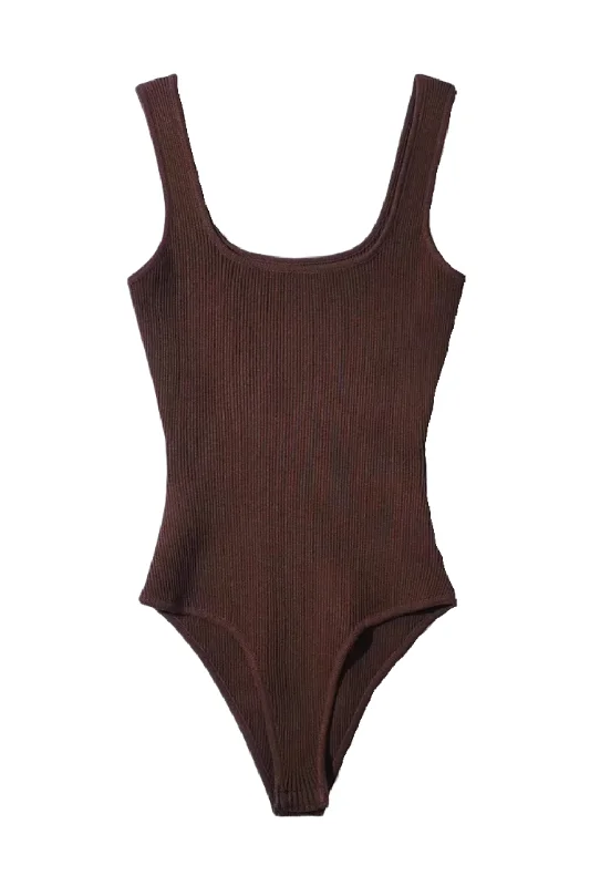 'Victoria' Sleeveless Ribbed Knit Bodysuit (4 Colors) Traditional Women's 