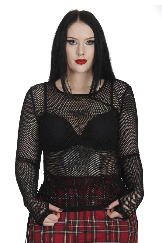 Casual Groove Fishnet Top Tough Women's Military - inspired