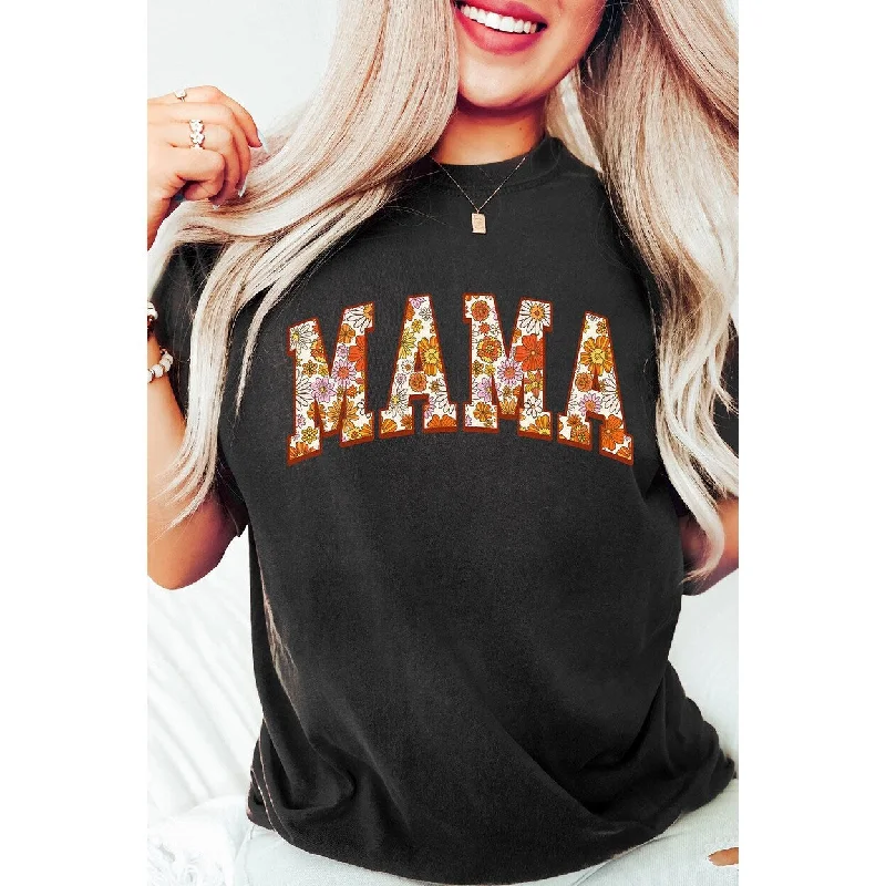 Sunny Flower Mama Letter Graphic Tee Tough Women's Military - inspired