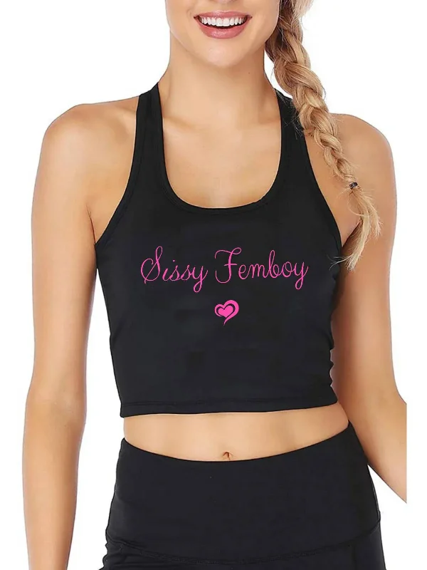 Sissy Femboy Cropped Tank Classic Women's Pin - striped