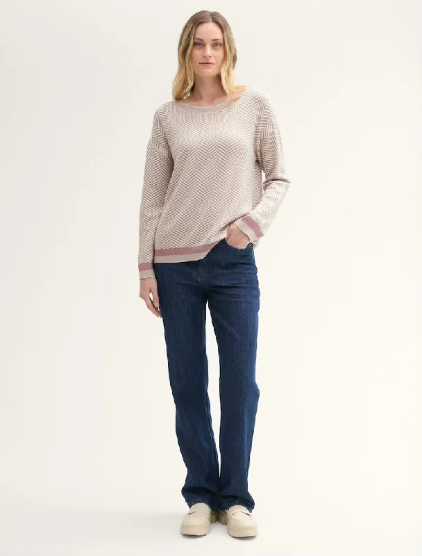 Knit Herringbone Pullover - Taupe Street