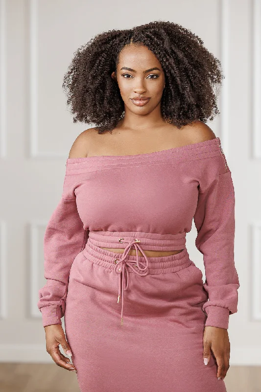 FINAL SALE - Jackie Off-Shoulder Top - Old Rose Scandinavian