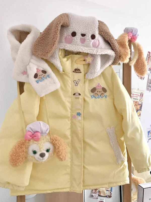 Little Yellow Pupper Windbreaker Jacket Modern Women's Tech