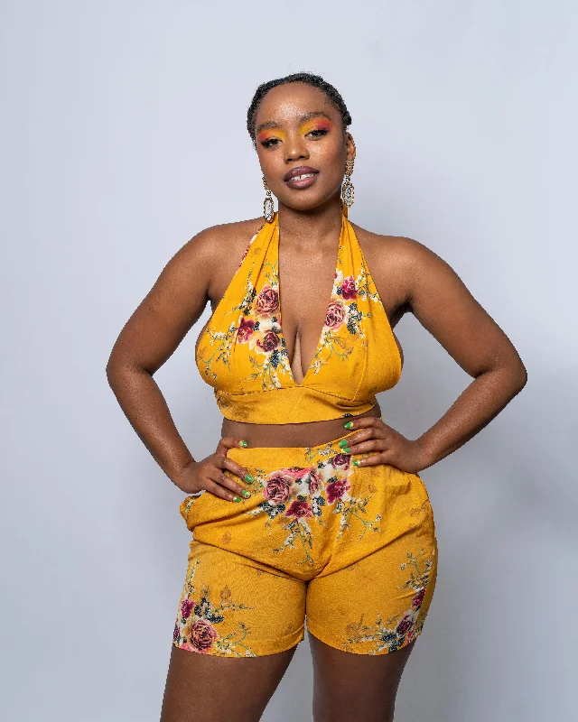 Gaby Yellow Floral Bralette Dapper Women's 1920S