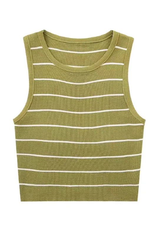 'Ofelia' Round-Neck Sleeveless Knitted Top (6 Colors) Australian Beach