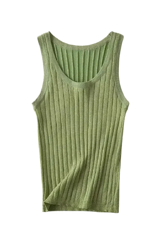 'Aileen' Sleeveless Ribbed Knit Top (5 Colors) Elegant Women's 