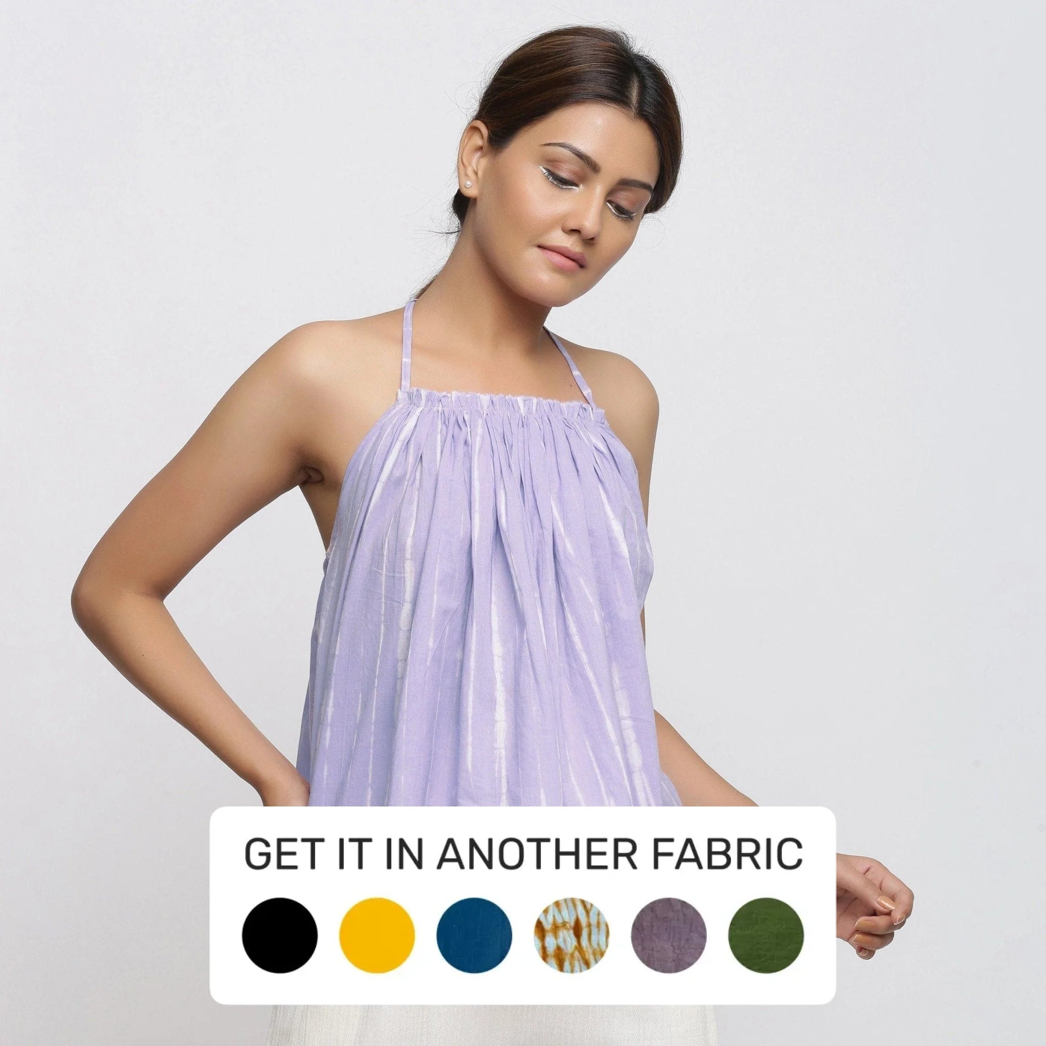 Lavender Cotton Tie-Dye Strappy Camisole Top Sustainable Organic