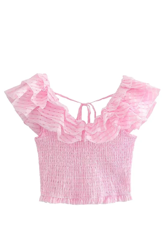 'Ivy' Ruffled Ruched Short Top Edgy Women's Punk