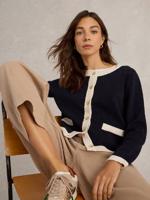 Charlotte Cardigan - Navy Multi Sustainable Organic