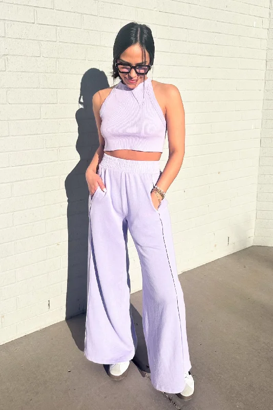 Lavender Lounge Set Polished Women's Silk