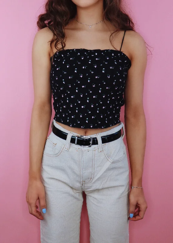 Black Blossom Cami Cashmere