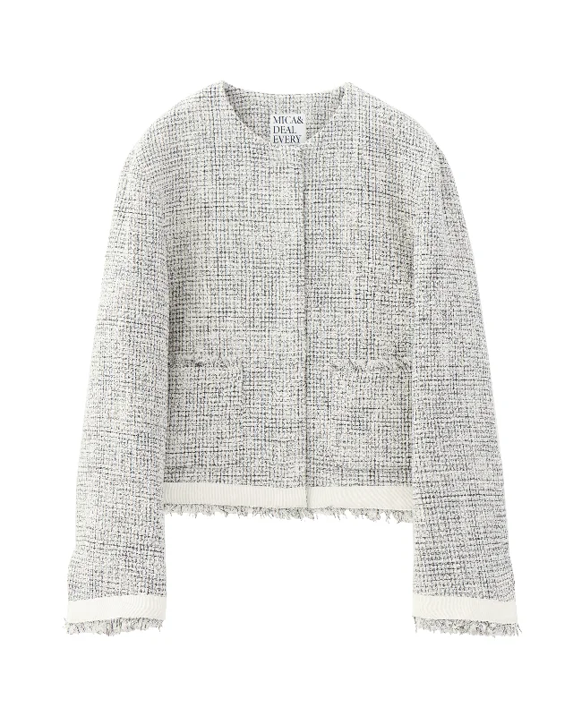 tweed fringe jk Unique Women's Upcycled