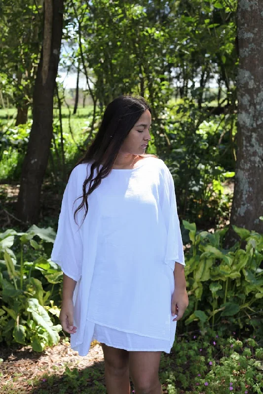 Oversized Cotton Tunic Classic Women's Tweed