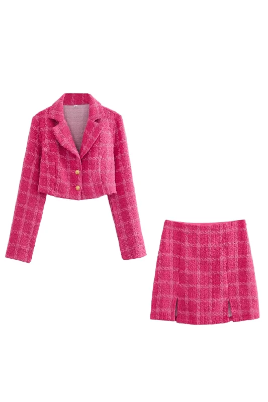 'Casey' Plaid Suit & High Waist Skirt Refined Women's Hand - crafted