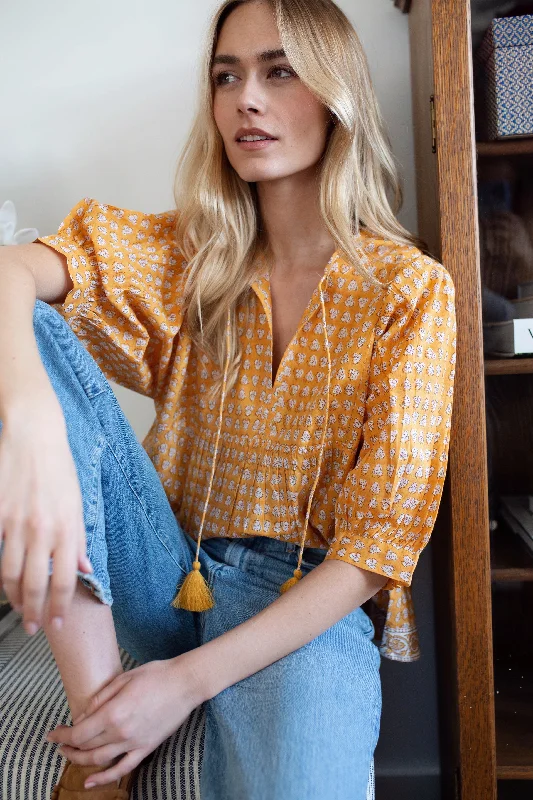 Steph Top - Marigold Thistle Dapper Women's Bow - adorned Dapper Women's Bow - adorned