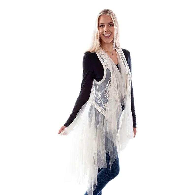 Scully Western Duster Womens Sleeveless Embroider Layered F0_HC760 Sharp Women's Italian